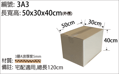 3A3紙箱，搬家，宅配，收納雜物適用，紙張文具裝箱