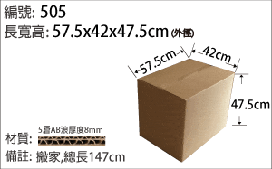 505紙箱，大型紙箱，搬家裝衣物好用，出口外銷用箱，堅固耐用