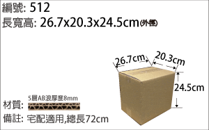 512紙箱，搬家適用，可飛機託運，貨物出口裝箱
