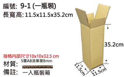 9-1瓶裝箱，酒瓶紙箱