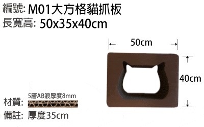 大貓抓紙板，是貓抓板也可以當作貓屋使用